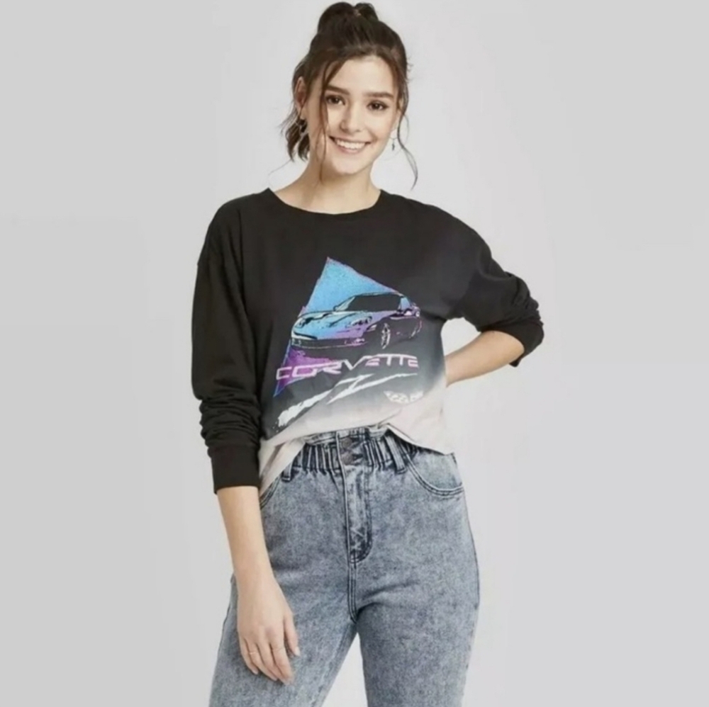 Corvette GM Licensed Graphic 100% Cotton Tee Shirt Crop Size XXL